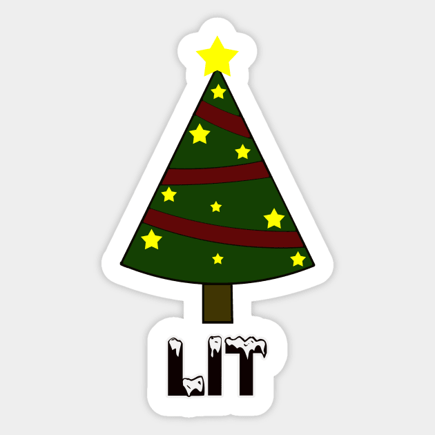 Lit Ugly Christmas Sweater Pun Tree Sticker by charlescheshire